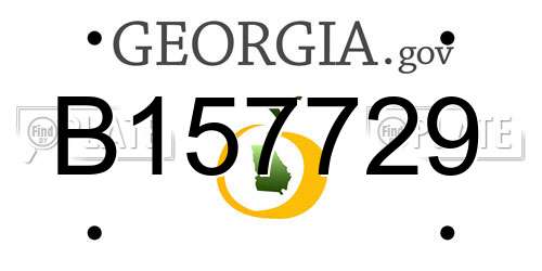 B157729 Georgia License Plate