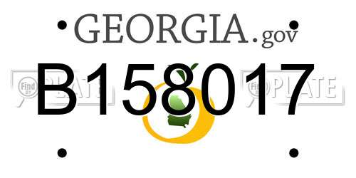 B158017 Georgia License Plate