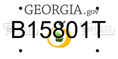 B15801T Georgia License Plate