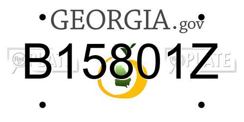 B15801Z Georgia License Plate