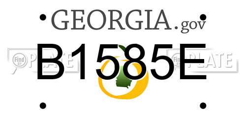 B1585E Georgia License Plate