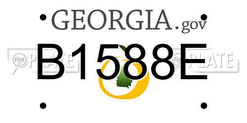 B1588E Georgia License Plate