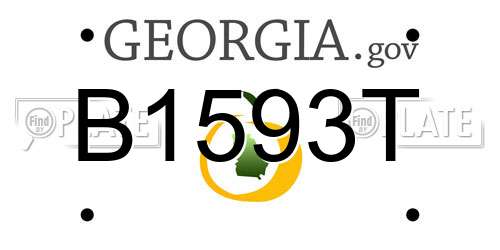 B1593T Georgia License Plate
