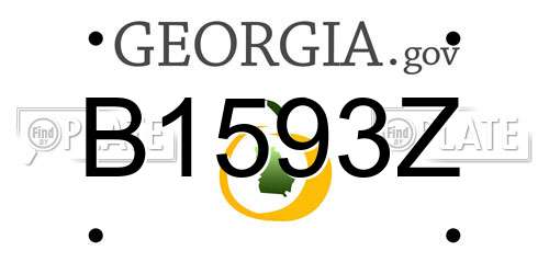 B1593Z Georgia License Plate