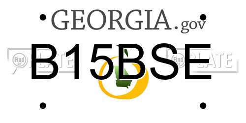 B15BSE Georgia License Plate