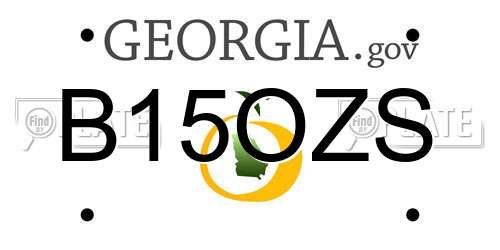 B15OZS Georgia License Plate