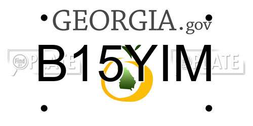 B15YIM Georgia License Plate