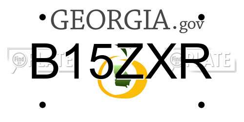 B15ZXR Georgia License Plate
