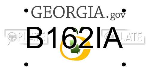 B162IA Georgia License Plate