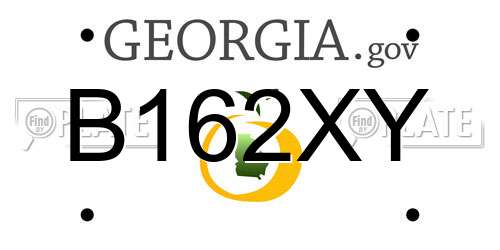 B162XY Georgia License Plate