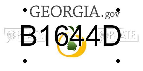 B1644D Georgia License Plate