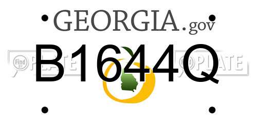 B1644Q Georgia License Plate