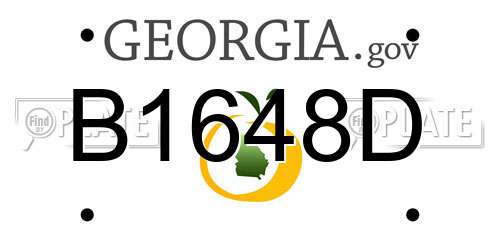 B1648D Georgia License Plate