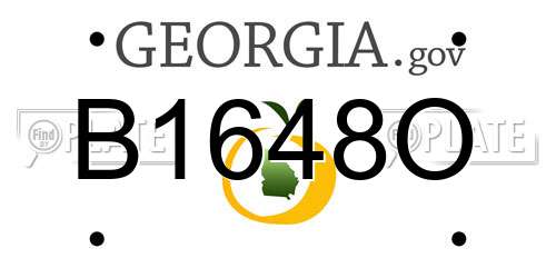 B1648O Georgia License Plate
