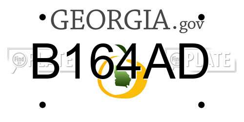 B164AD Georgia License Plate