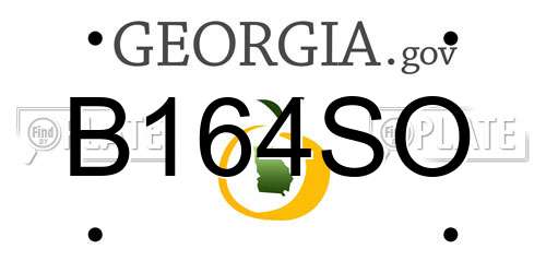 B164SO Georgia License Plate