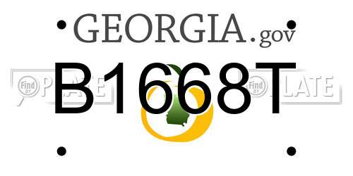B1668T Georgia License Plate