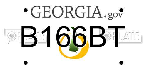 B166BT Georgia License Plate