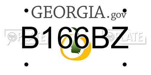 B166BZ Georgia License Plate