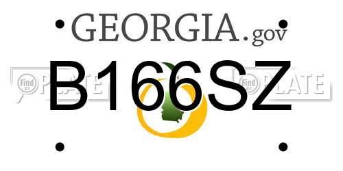 B166SZ Georgia License Plate