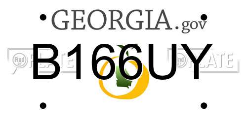 B166UY Georgia License Plate