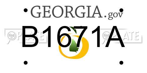 B1671A Georgia License Plate
