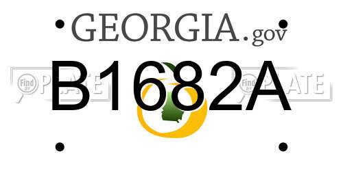 B1682A Georgia License Plate
