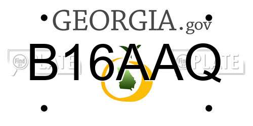 B16AAQ Georgia License Plate