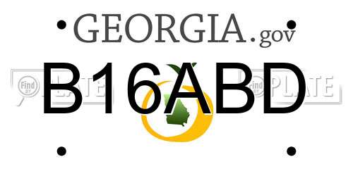B16ABD Georgia License Plate