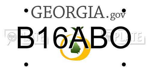 B16ABO Georgia License Plate