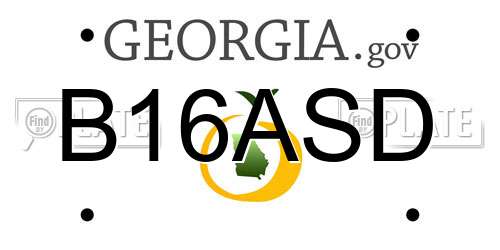B16ASD Georgia License Plate