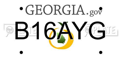 B16AYG Georgia License Plate
