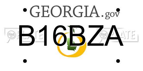 B16BZA Georgia License Plate
