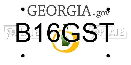 B16GST Georgia License Plate