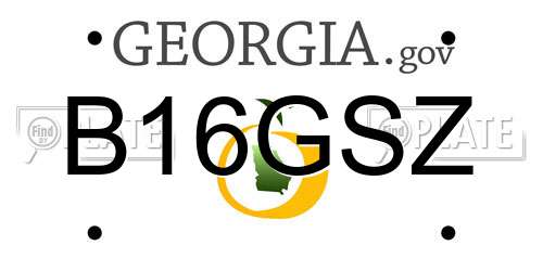 B16GSZ Georgia License Plate