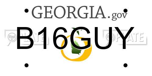 B16GUY Georgia License Plate