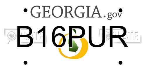B16PUR Georgia License Plate