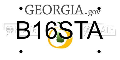 B16STA Georgia License Plate