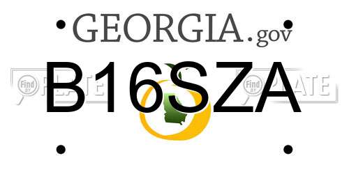 B16SZA Georgia License Plate