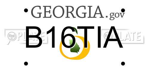 B16TIA Georgia License Plate