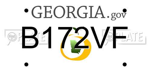 B172VF Georgia License Plate