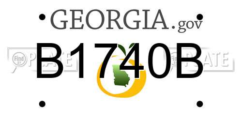 B1740B Georgia License Plate