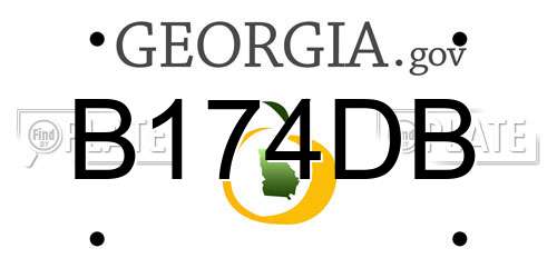 B174DB Georgia License Plate