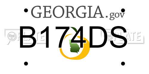 B174DS Georgia License Plate