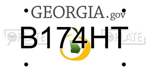 B174HT Georgia License Plate