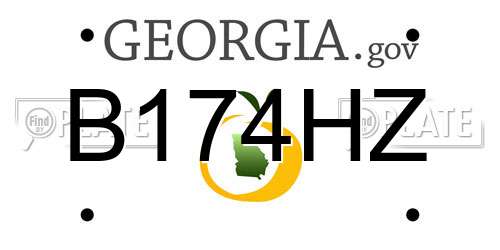 B174HZ Georgia License Plate