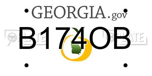 B174OB Georgia License Plate