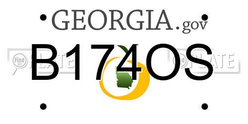 B174OS Georgia License Plate
