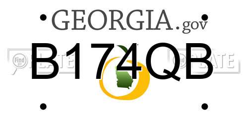 B174QB Georgia License Plate