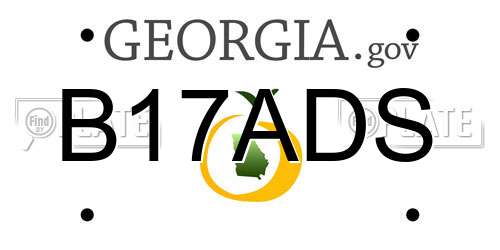 B17ADS Georgia License Plate